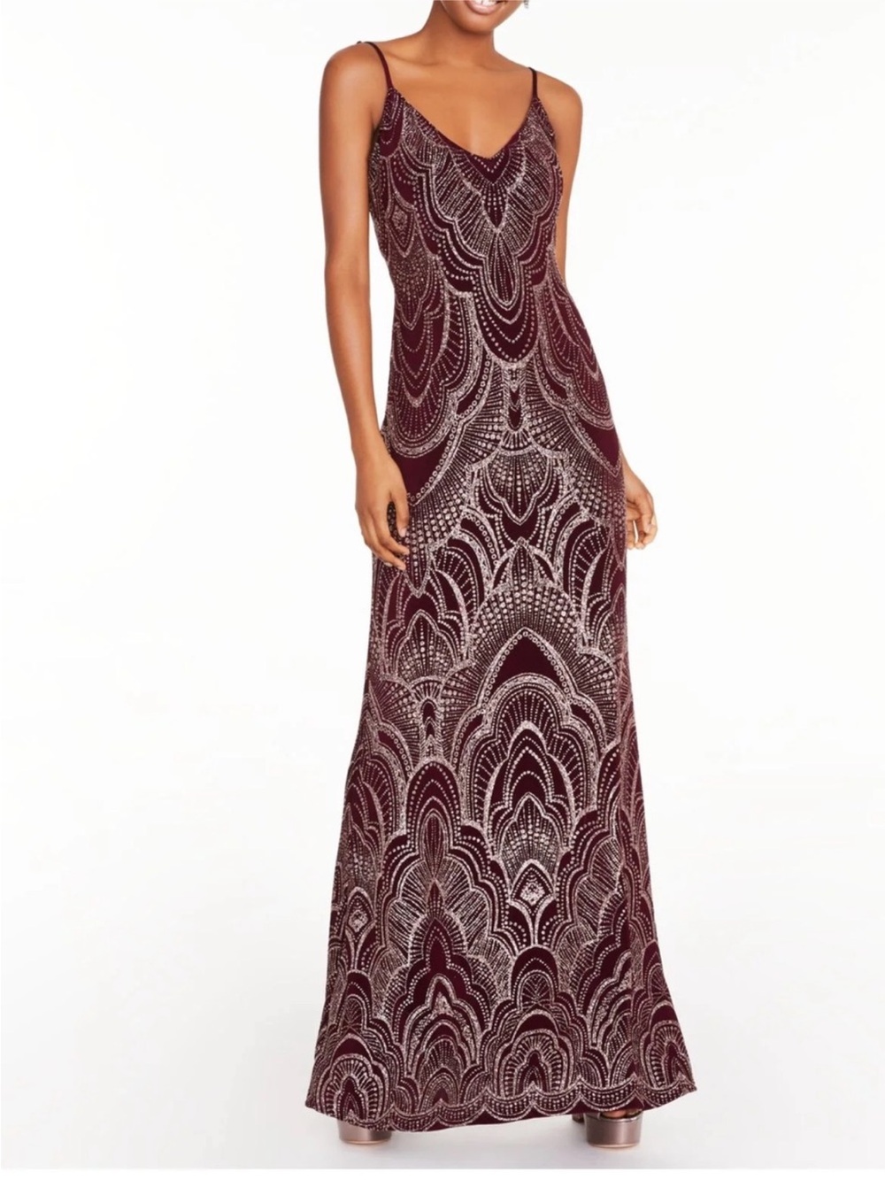 JUMP |  Apparel Glitter Gown Red Wine Maroon